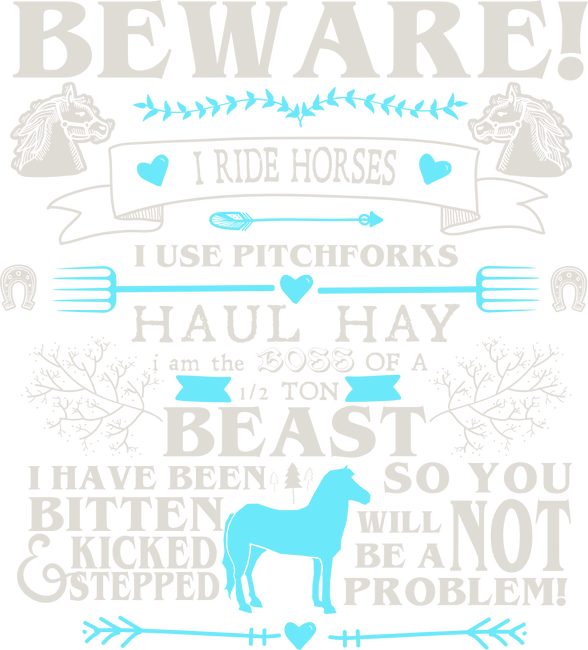 Beware i ride horses