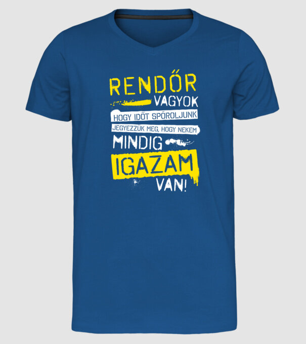  minta királykék pólón