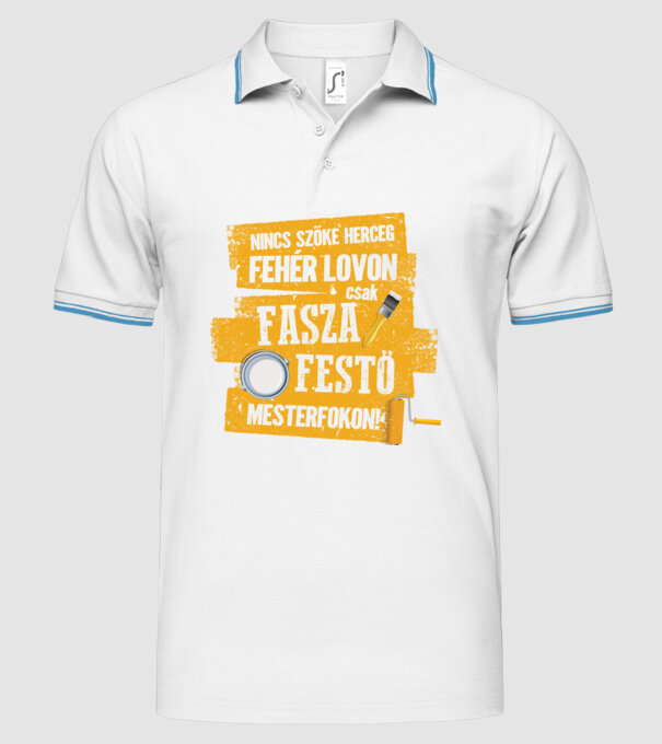  minta fehér pólón