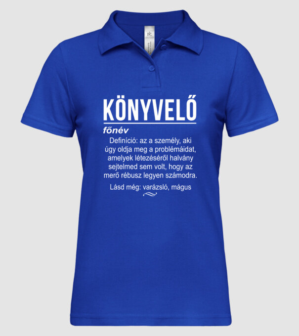  minta királykék pólón