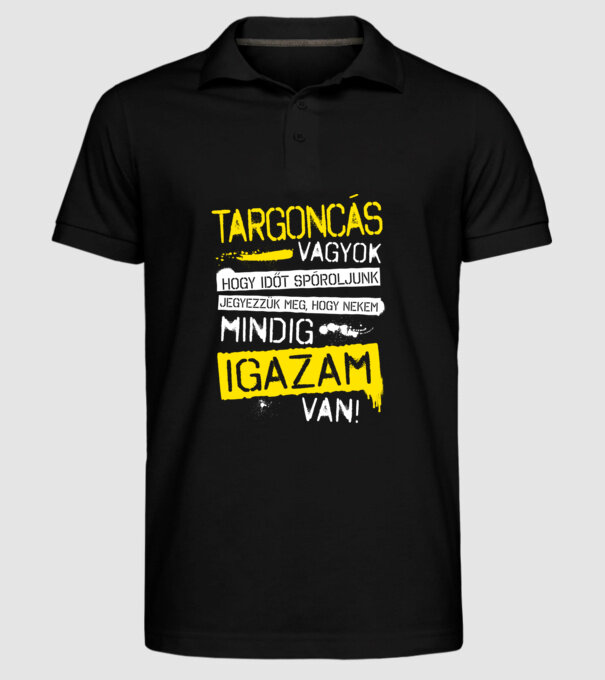  minta fekete pólón