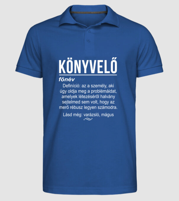  minta királykék pólón