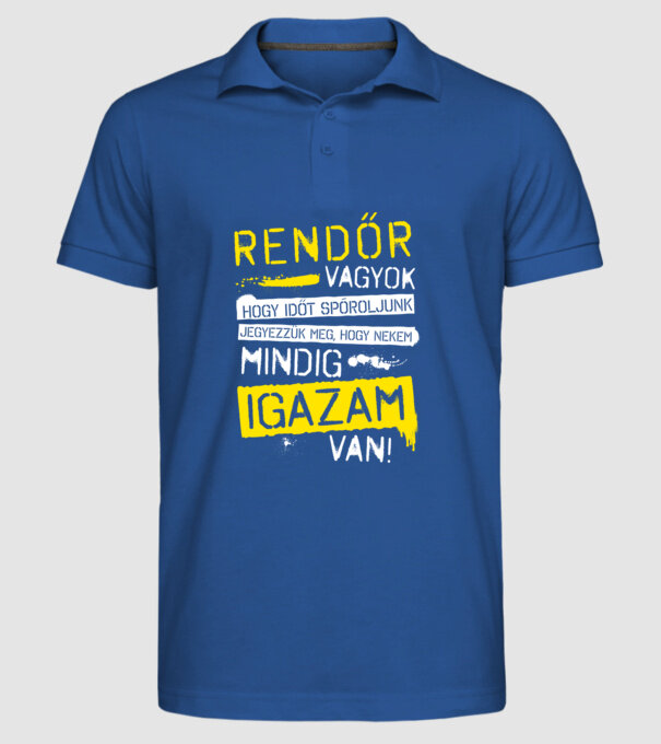  minta királykék pólón