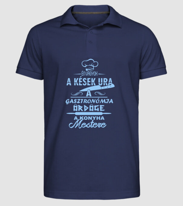  minta sötétkék pólón