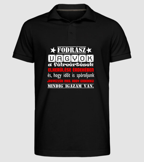  minta fekete pólón