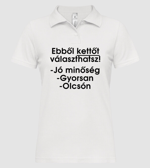  minta fehér pólón