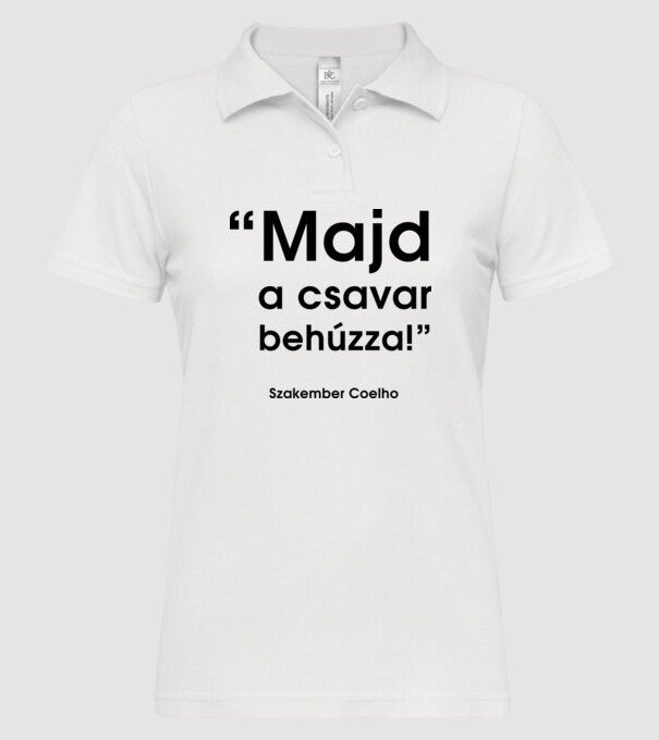  minta fehér pólón