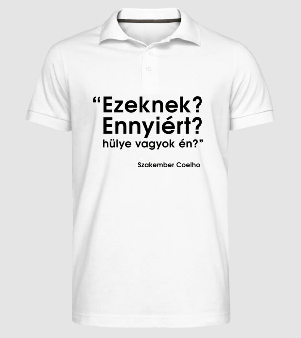  minta fehér pólón