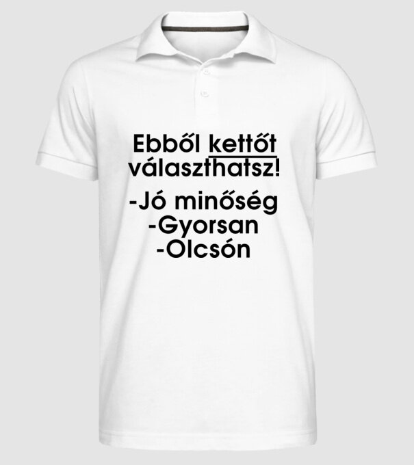  minta fehér pólón