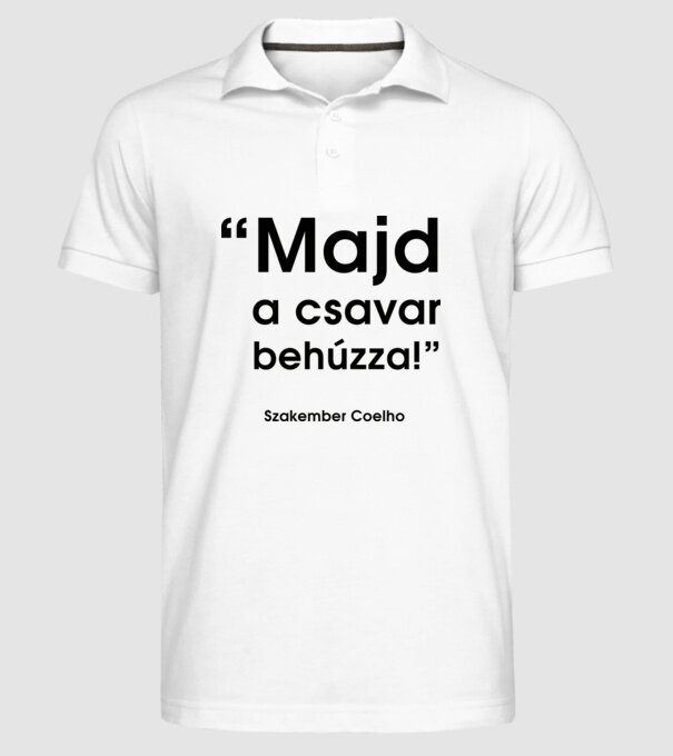  minta fehér pólón